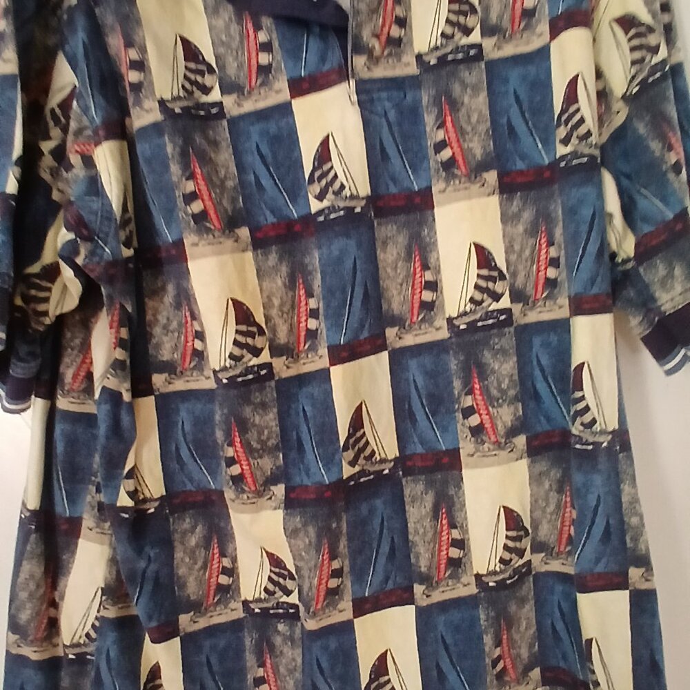 Ivy Crews Classic Sailboat Pullover Mens Large 100% Cotton Shirt.